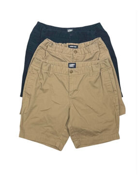 Lands' End Chino School Uniform Shorts Khaki Navy Lot of 3 Girls Kids Size 16+